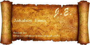 Jakabos Emma névjegykártya
