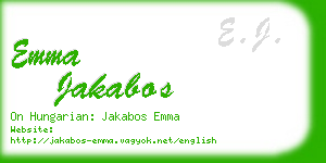 emma jakabos business card